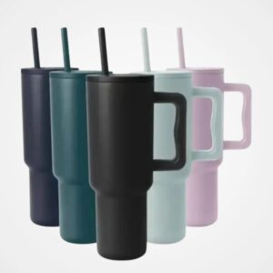 Mechronik 40oz Tumbler with Handle & Straw Lid –Double-Wall Insulated