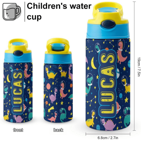 Mechronik Personalized Kids Water Bottle – 16.9oz Custom Stainless Steel Bottle with Name - Image 2