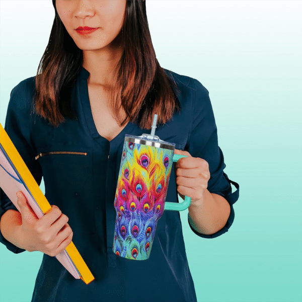 Mechronik 40oz Tumbler with Handle – Insulated Stainless Steel Travel Mug - Image 2